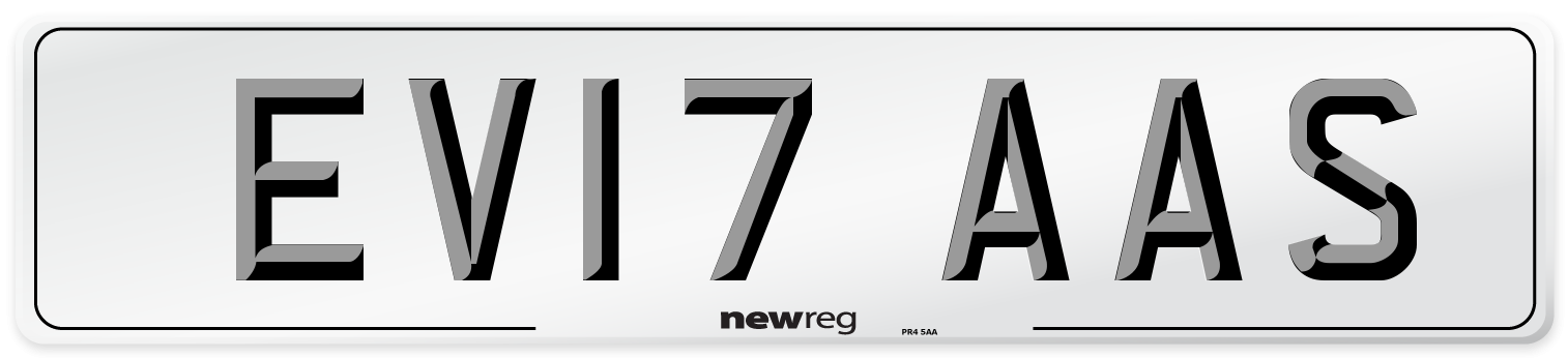 EV17 AAS Number Plate from New Reg